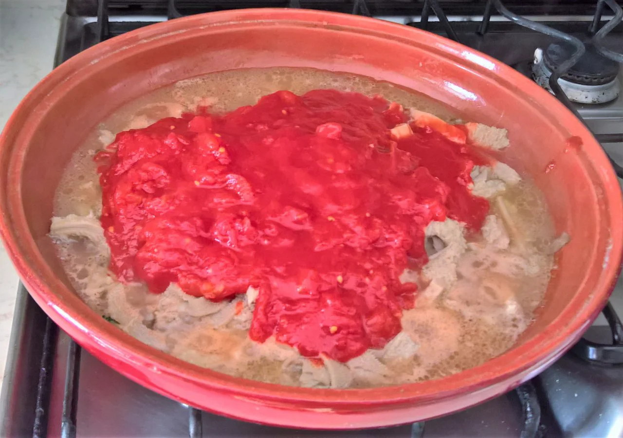 Trippa al pomodoro in Tajine